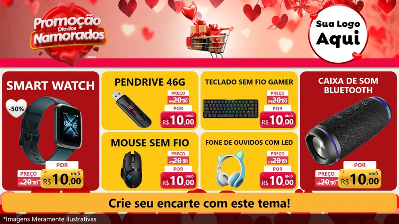 Modelo de TV para TV Horizontal com o tema Promoção Dia dos Namorados para Informática