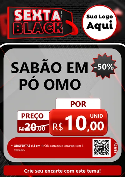 Modelo de Cartaz para Cartaz A4 Vertical com o tema Sexta Black para Produtos de Limpeza