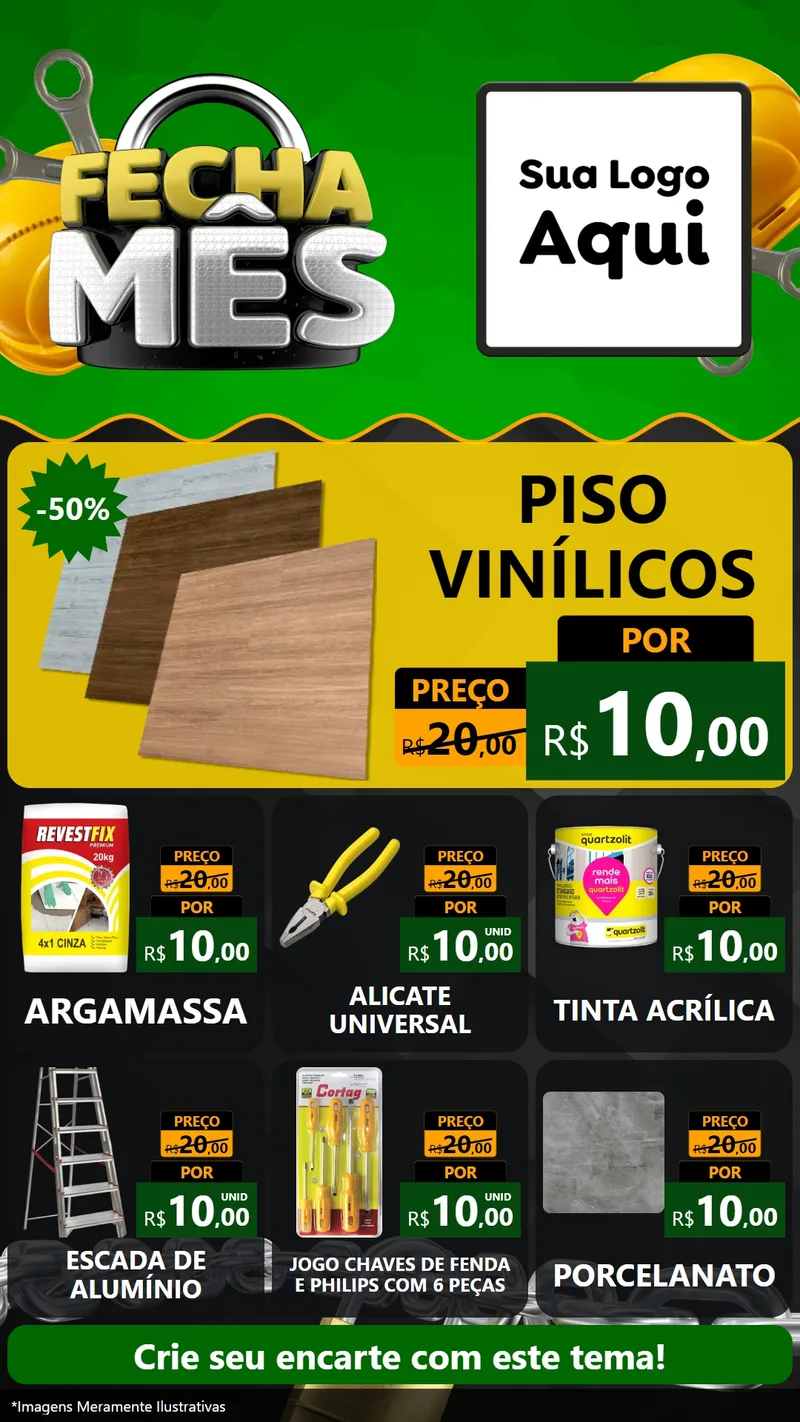 Modelo de Rede Social para Stories com o tema Fecha Mês para Material para Construção