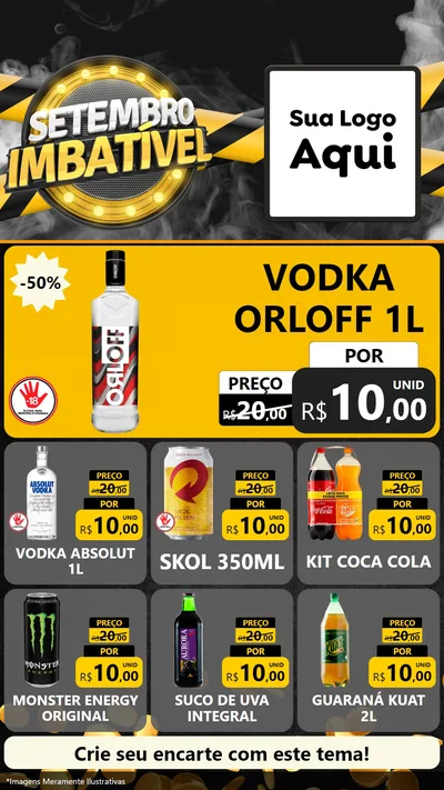 Modelo de Rede Social para Stories com o tema Setembro Imbatível para Distribuidora de bebidas