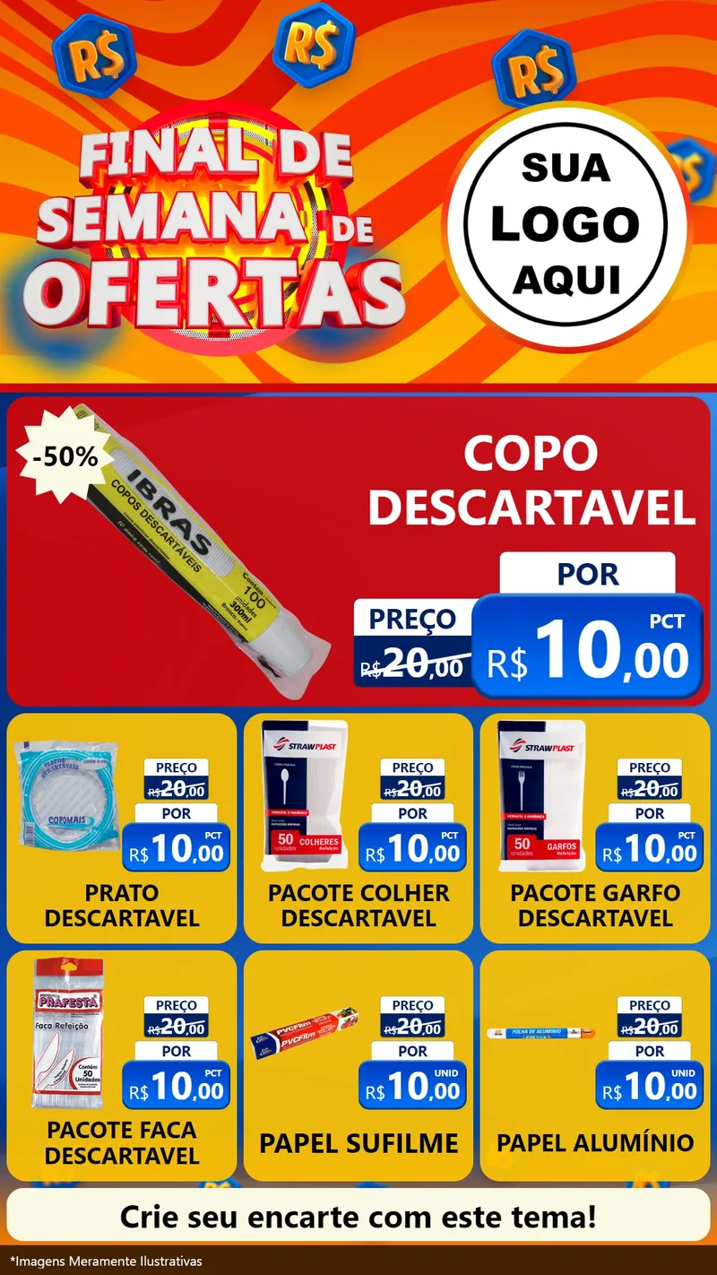 Modelo de Rede Social para Stories com o tema Final de Semana de Ofertas para Embalagens