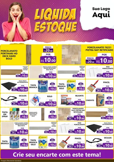 Modelo de Encarte para Encarte A4 Vertical com o tema Liquida estoque para Pisos e revestimentos