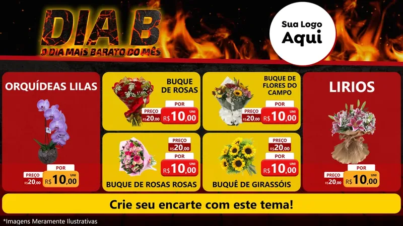 Modelo de TV para TV Horizontal com o tema Dia B para Floricultura e jardim