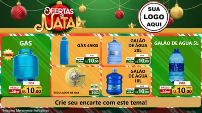 Modelo de TV para TV Horizontal com o tema Ofertas de Natal para Água e gás