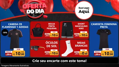 Modelo de TV para TV Horizontal com o tema Oferta do Dia para Roupas e acessórios