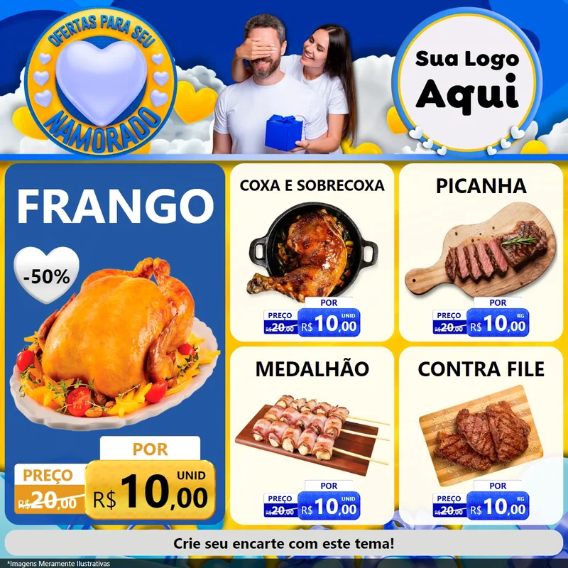 Modelo de Rede Social para Feed Facebook com o tema Ofertas Para Seu Namorado para Assados