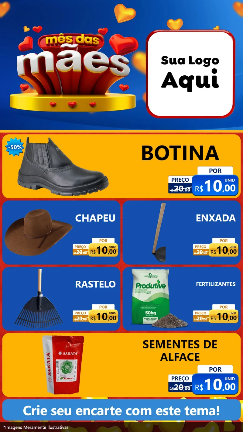 Modelo de TV para TV Vertical com o tema Mês das Mães para Agropecuária