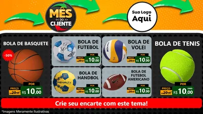 Modelo de TV para TV Horizontal com o tema Mês do Cliente para Artigos Esportivos