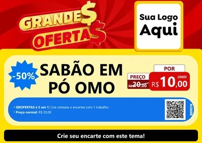 Modelo de Cartaz para Cartaz A4 Horizontal com o tema Grandes Ofertas para Produtos de Limpeza