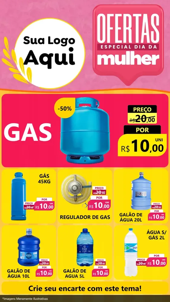 Modelo de Rede Social para Stories com o tema Ofertas - Especial Dia Das Mulheres para Água e gás
