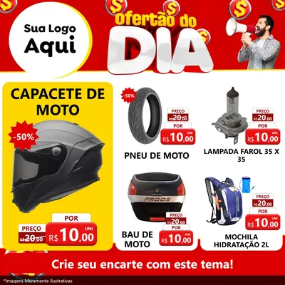 Modelo de Rede Social para Feed Facebook com o tema Ofertão do dia para Moto peças