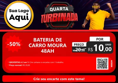 Modelo de Cartaz para Cartaz A4 Horizontal com o tema Quarta Turbinada para Baterias Elétricas