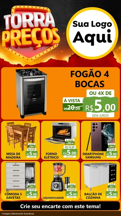 Modelo de Rede Social para Stories com o tema Torra Preços para Móveis e Eletro