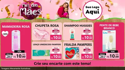 Modelo de TV para TV Horizontal com o tema Mês das Mães para Bebês