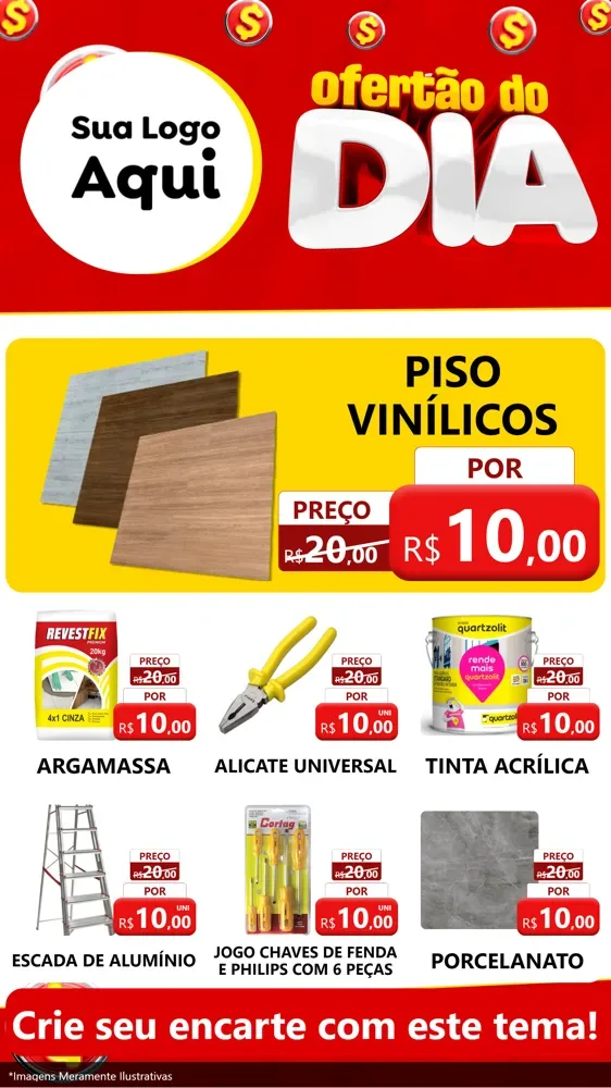 Modelo de Rede Social para Stories com o tema Ofertão do dia para Material para Construção