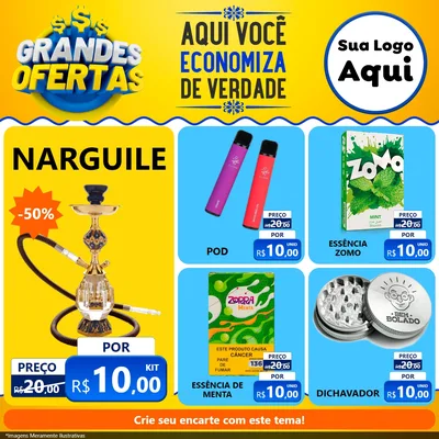 Modelo de Rede Social para Feed Facebook com o tema Grandes Ofertas para Tabacaria