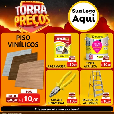 Modelo de Rede Social para Feed Facebook com o tema Torra Preços para Material para Construção