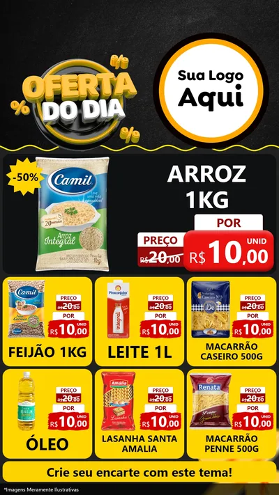 Modelo de Rede Social para Stories com o tema Oferta Do Dia para Supermercado