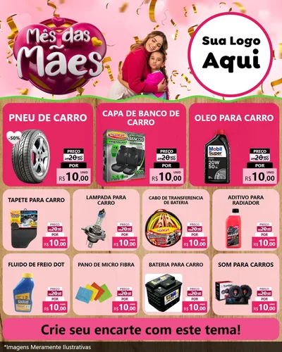 Modelo de Rede Social para Feed Instagram com o tema Mês das Mães para Auto peças