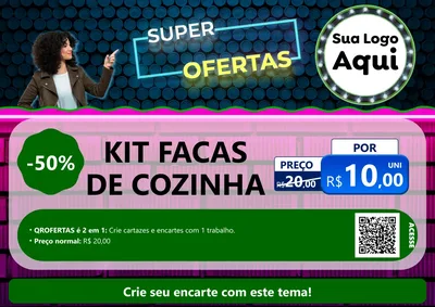 Modelo de Cartaz para Cartaz A4 Horizontal com o tema Super Ofertas para Utilidades Domésticas