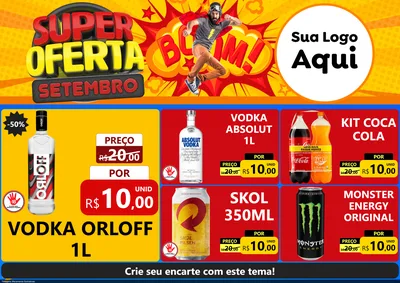 Modelo de Encarte para Encarte A4 Horizontal com o tema Super Oferta Setembro para Distribuidora de bebidas