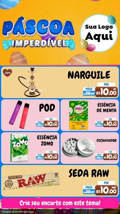 Modelo de TV para TV Vertical com o tema Páscoa Imperdível para Tabacaria