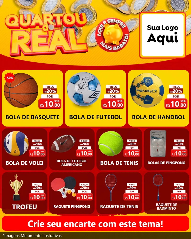 Modelo de Rede Social para Feed Instagram com o tema Quartou do Real para Artigos Esportivos