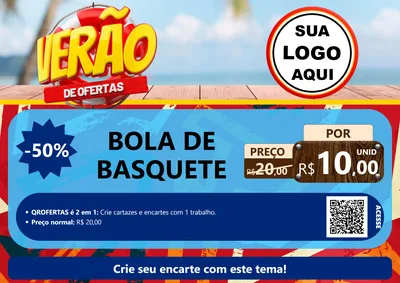 Modelo de Cartaz para Cartaz A4 Horizontal com o tema Verão de Ofertas para Artigos Esportivos