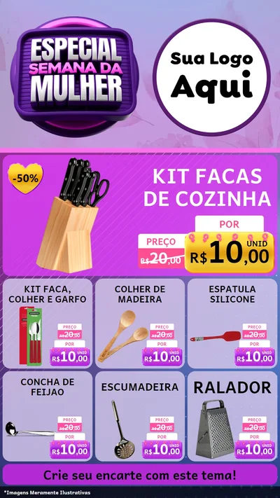 Modelo de Rede Social para Stories com o tema Especial Semana da Mulher para Utilidades Domésticas