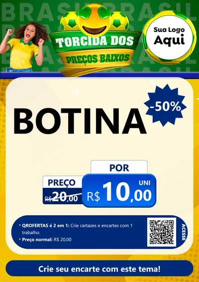 Modelo de Cartaz para Cartaz A4 Vertical com o tema Torcida dos Preços Baixos - Copa para Agropecuária