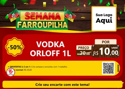 Modelo de Cartaz para Cartaz A4 Horizontal com o tema Semana Farroupilha para Distribuidora de bebidas
