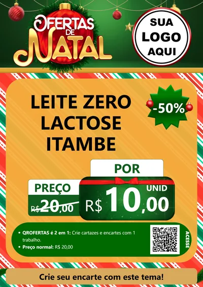 Modelo de Cartaz para Cartaz A4 Vertical com o tema Ofertas de Natal para Frios e Laticínios