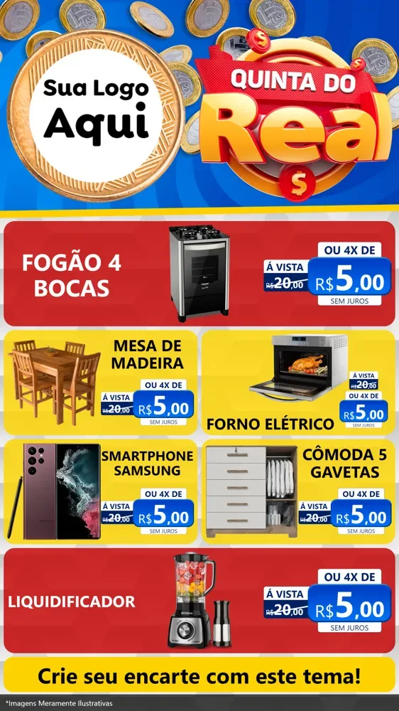 Modelo de TV para TV Vertical com o tema Quinta do Real para Móveis e Eletro
