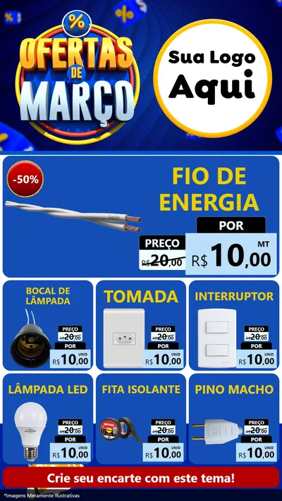Modelo de Rede Social para Stories com o tema Ofertas de Março para Materiais Elétricos