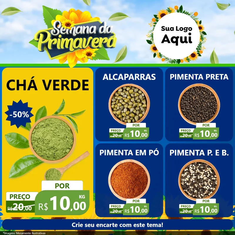 Modelo de Rede Social para Feed Facebook com o tema Semana da Primavera para Produtos Naturais