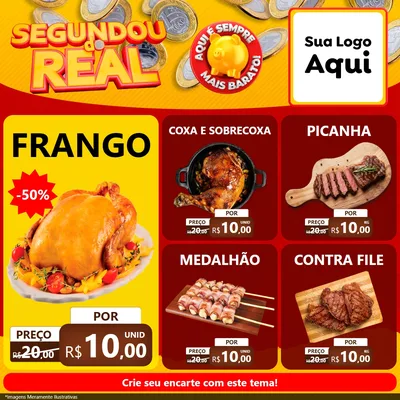 Modelo de Rede Social para Feed Facebook com o tema Segundou do Real para Assados