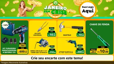 Modelo de TV para TV Horizontal com o tema Janeiro Sem Crise para Maquinas e Ferramentas