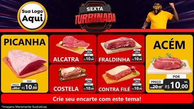 Modelo de TV para TV Horizontal com o tema Sexta Turbinada para Açougue