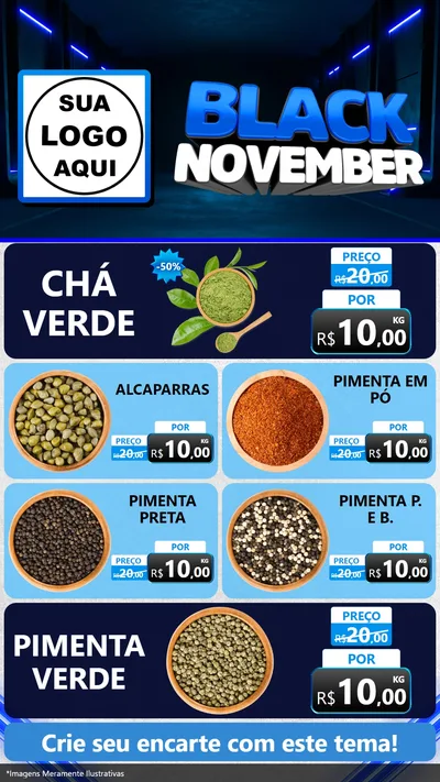 Modelo de TV para TV Vertical com o tema Black November para Produtos Naturais