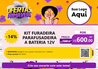 Modelo de Cartaz para Cartaz A4 Horizontal com o tema Ofertas Da Primavera para Maquinas e Ferramentas