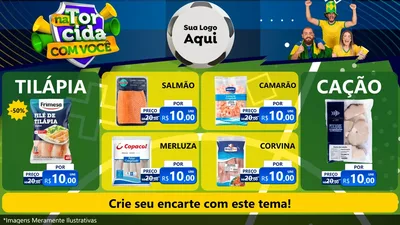 Modelo de TV para TV Horizontal com o tema Na Torcida Com Você - Copa para Peixaria