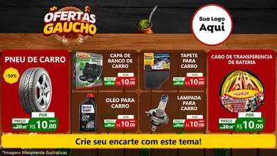 Modelo de TV para TV Horizontal com o tema Ofertas Dia do Gaúcho para Auto peças
