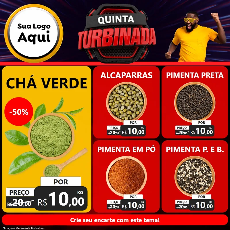 Modelo de Rede Social para Feed Facebook com o tema Quinta Turbinada para Produtos Naturais