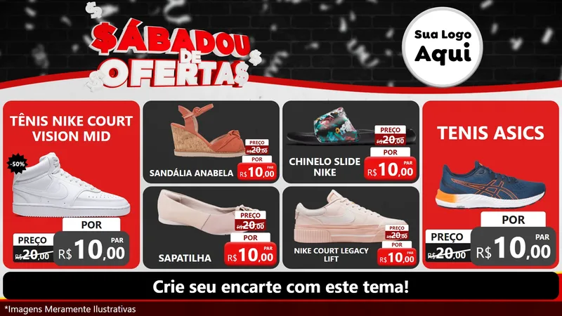 Modelo de TV para TV Horizontal com o tema Sabadou de Ofertas para Calçados