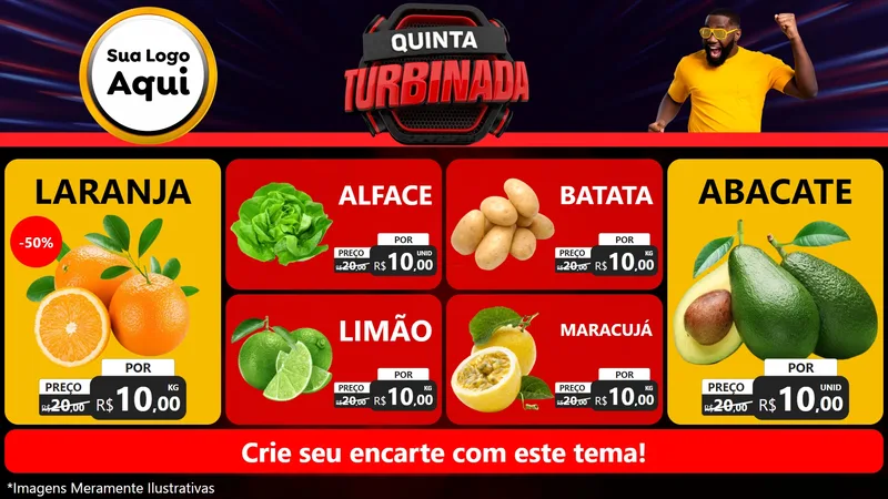 Modelo de TV para TV Horizontal com o tema Quinta Turbinada para Hortifrúti