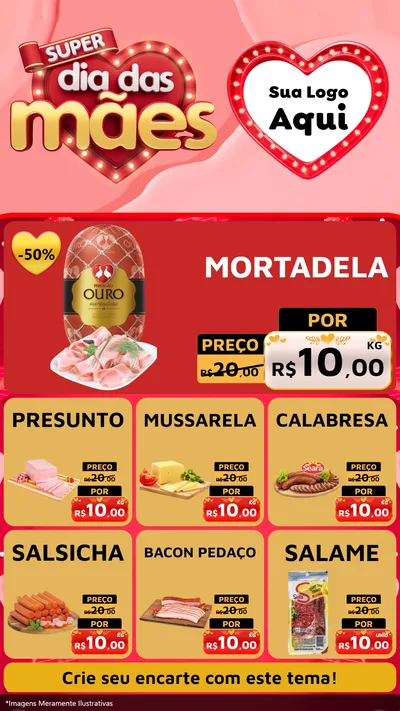 Modelo de Rede Social para Stories com o tema Super Dia Das Mães para Frios e Laticínios