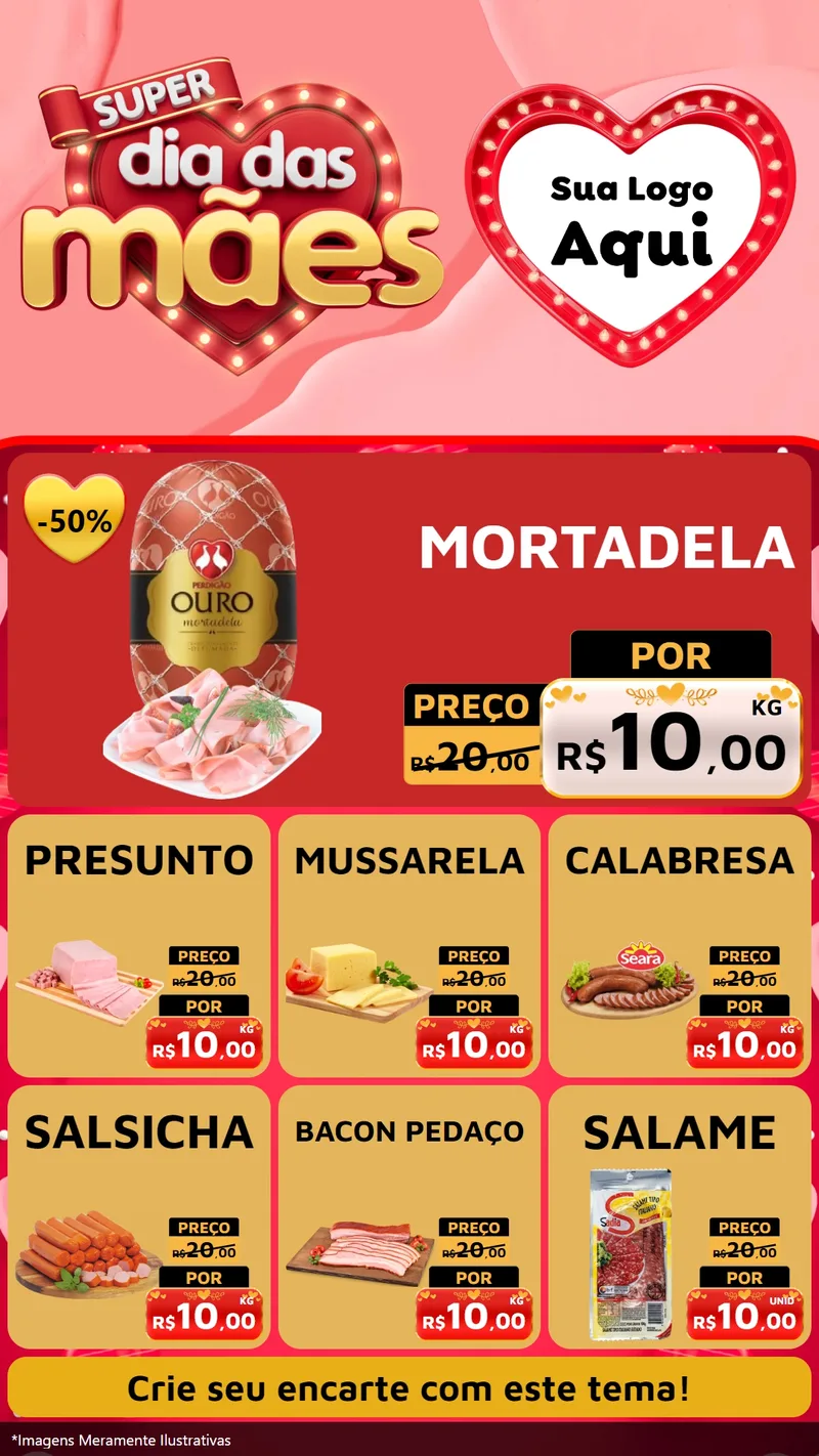 Modelo de Rede Social para Stories com o tema Super Dia Das Mães para Frios e Laticínios