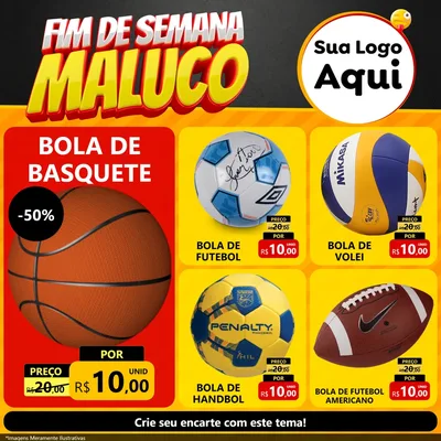 Modelo de Rede Social para Feed Facebook com o tema Final de Semana Maluco para Artigos Esportivos