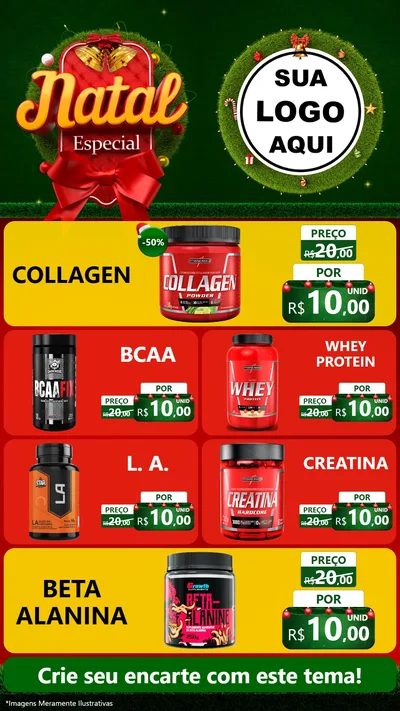 Modelo de TV para TV Vertical com o tema Natal Especial para Suplementos alimentares