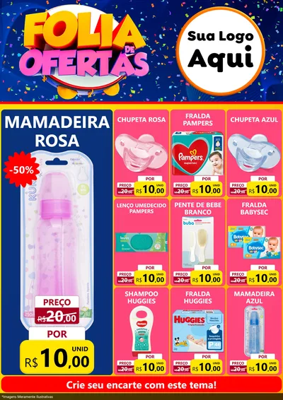 Modelo de Encarte para Encarte A4 Vertical com o tema Folia de Ofertas para Bebês
